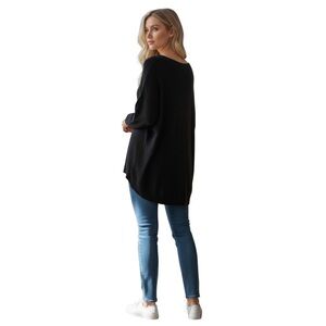 COS Hi-Low Cocoon Sweater Dolman Long Sleeve, Lightweight, Color Black, XS, NWOT